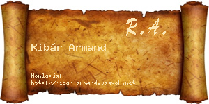 Ribár Armand névjegykártya